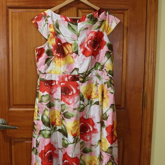 Signature by Robbie Bee Floral Print Midi Dress 16 Vintage Elegant Work Party - Picture 6 of 13